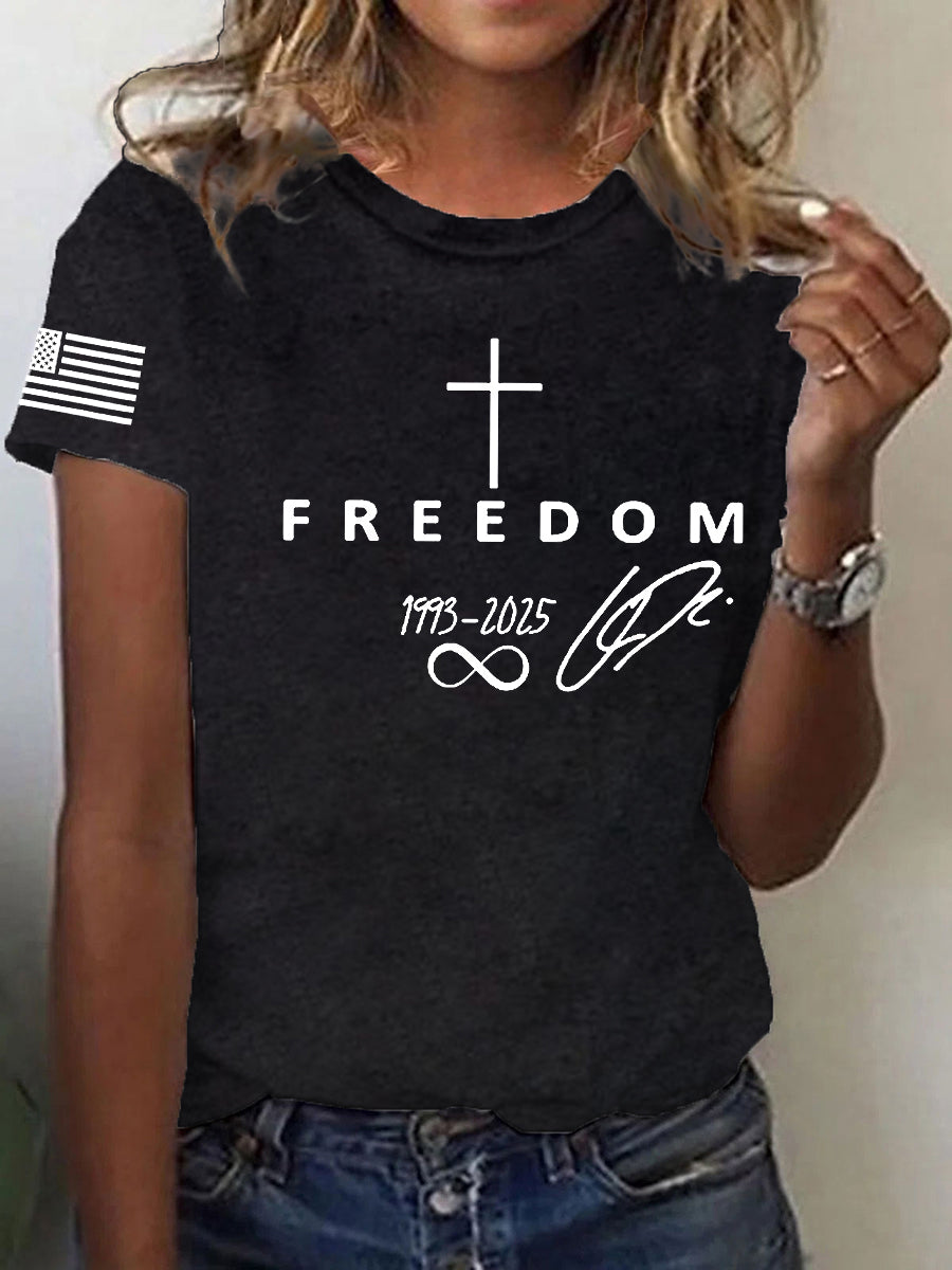 Women's Freedom Is Not Free R.I.P Charlie Kirk  Short Sleeve T-Shirt