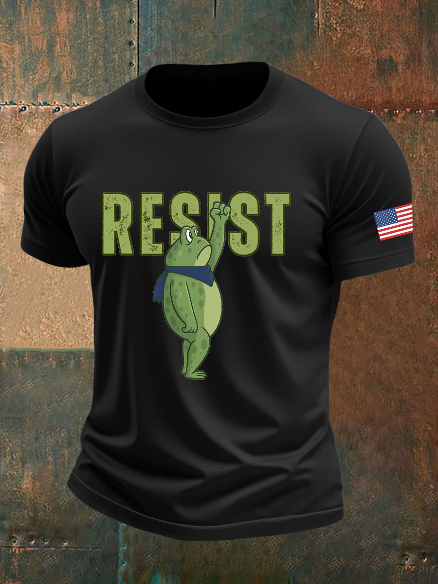 Men's Retro Resist Frog Printed T-shirt